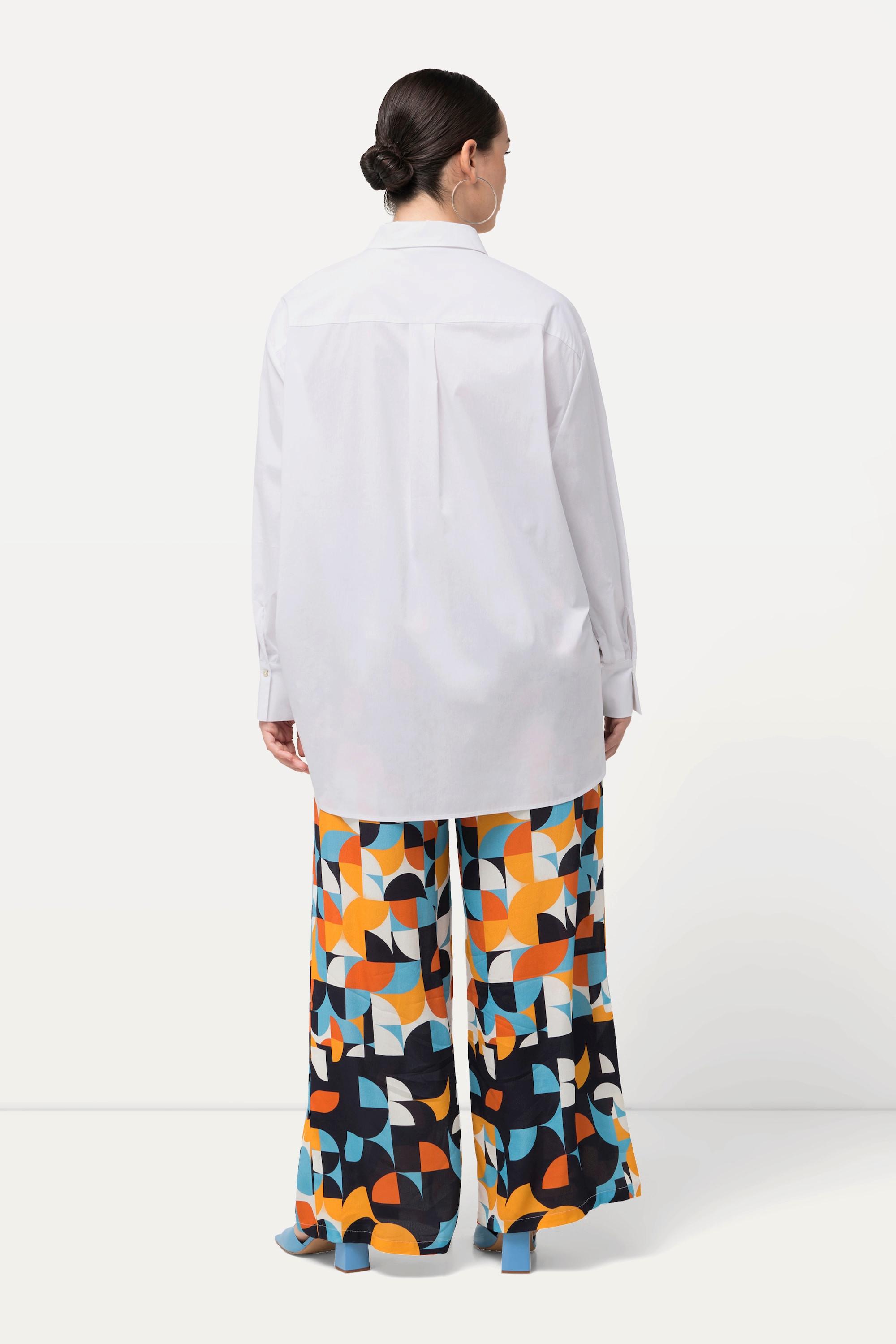 Ulla Popken  Chemisier oversize à manches longues et boutons en nacre 