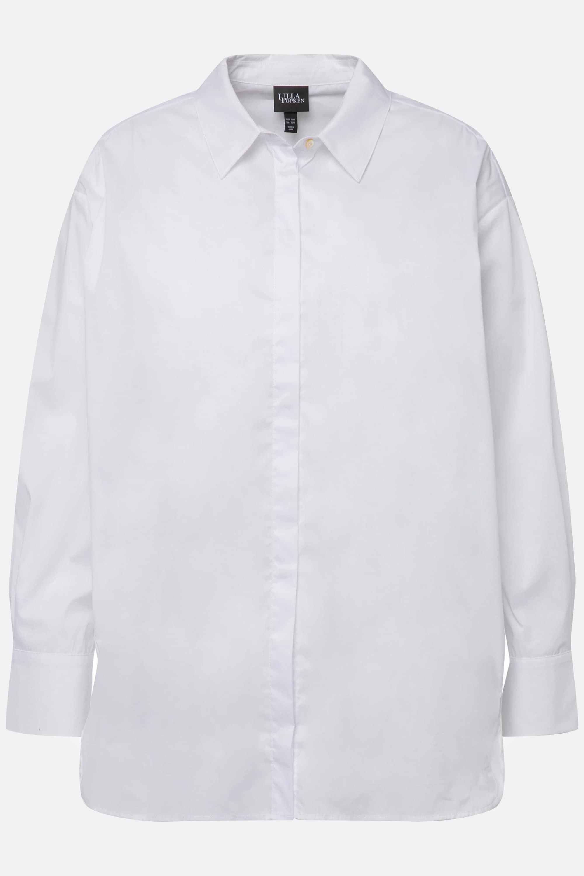 Ulla Popken Camicia Oversize Maniche Lunghe Bottoni Madreperla  