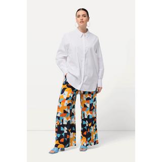 Ulla Popken  Camicia dal taglio oversize con bottoni di madreperla, collo da camicia e maniche lunghe 