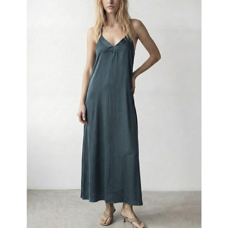 Langes Satin-Kleid
