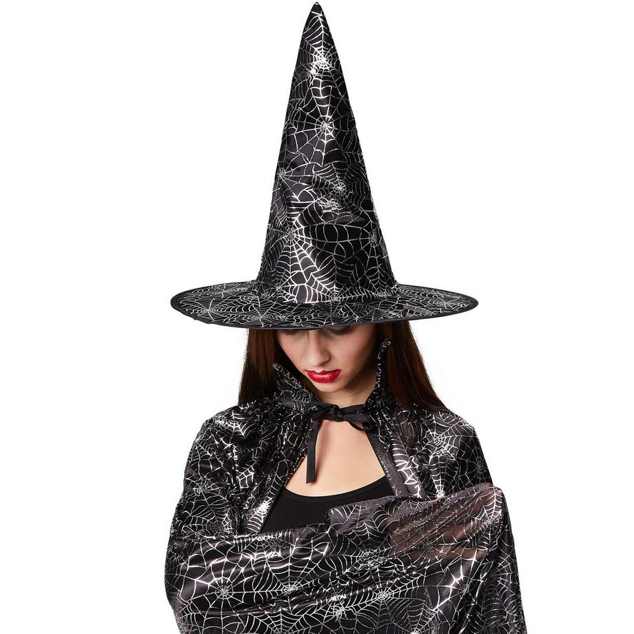 Tectake  Set adultes unisexe chapeau et cape Toile d'araignée 