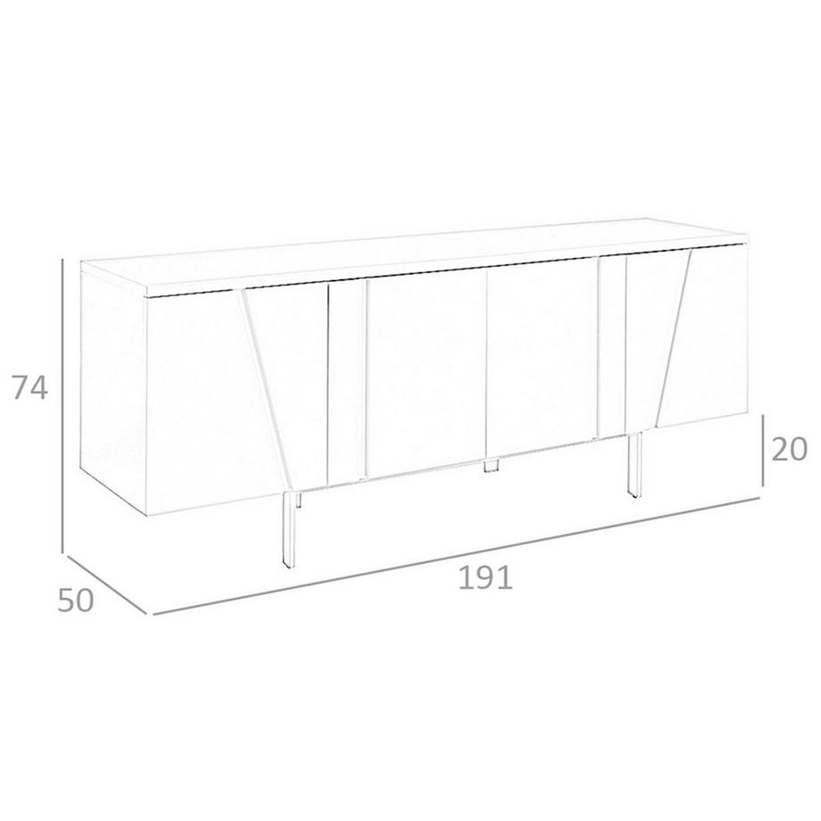 ANGEL CERDA Sideboard Nussbaum under Stahl  