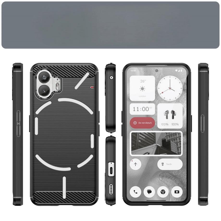 Cover-Discount  Nothing Phone (2) - Cover In Metallo Carbon Look 