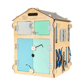 Montessori  Ensemble Montessori - Maison BusyBoard en Nature/Menthe et Cube d'Activités Créatif 