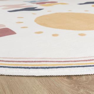 Paco Home Tapis de chambre pour enfants Soleil lavable avec lettrage  