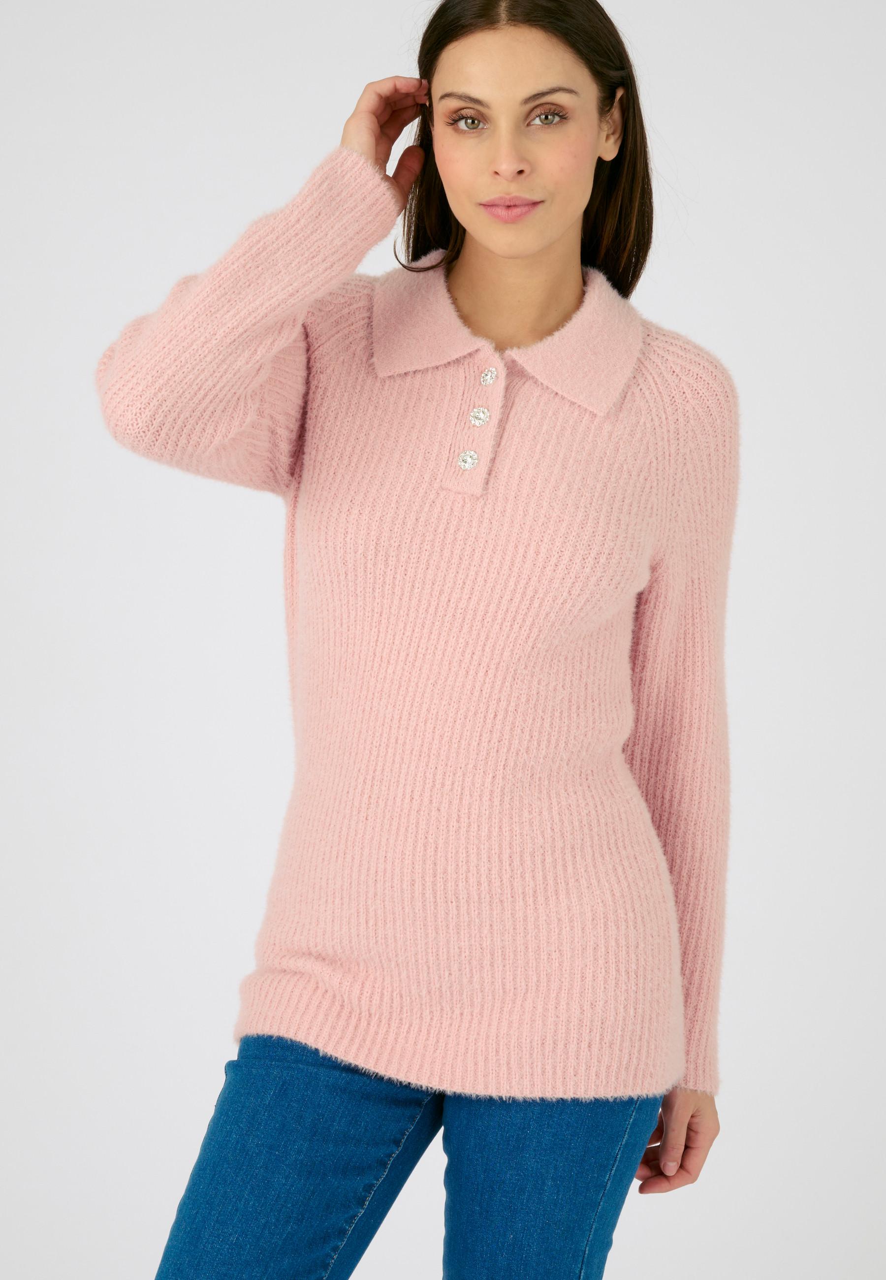 Damart  Pullover aus umweltfreundlichem Fransenstrick mit Polokragen. 