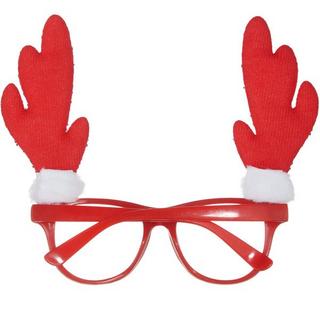 Tectake  Occhiali scherzosi - Renna con corna natalizie 