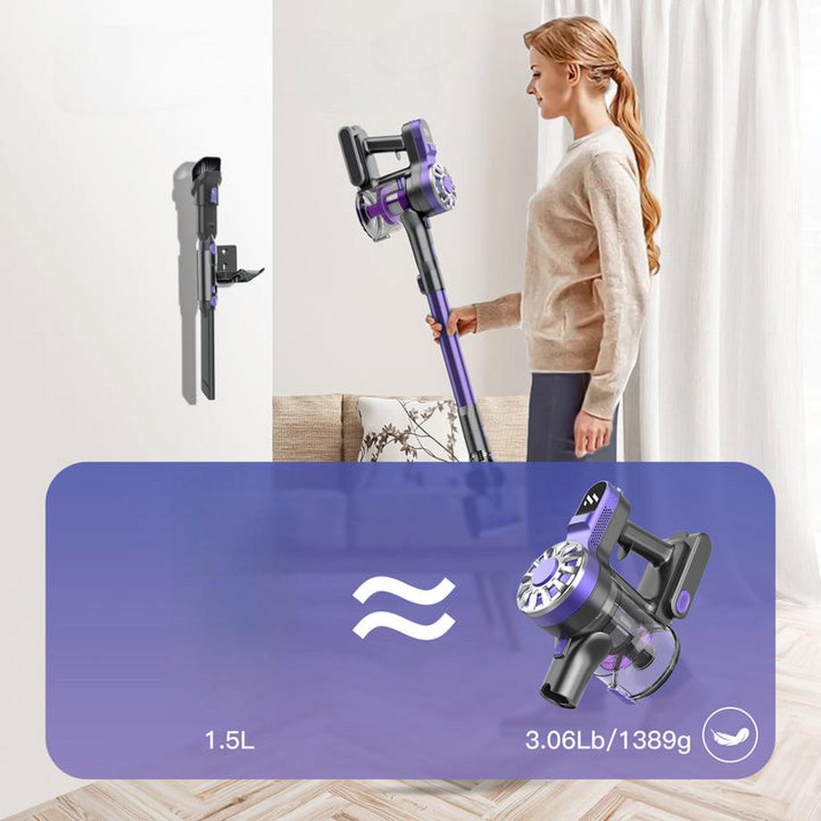Blue Chilli Aspirapolvere senza fili per casa, Scopa elettrica con sistema filtrante  