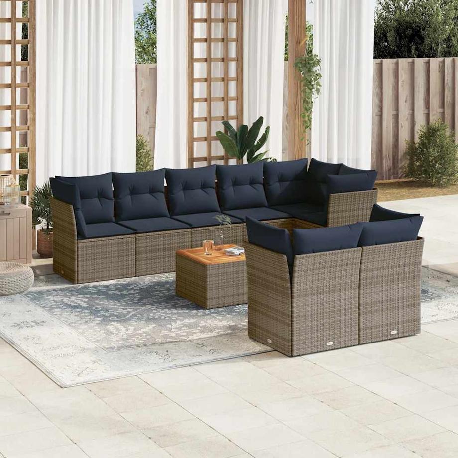 VidaXL Ensemble de canapés de jardin rotin synthétique  