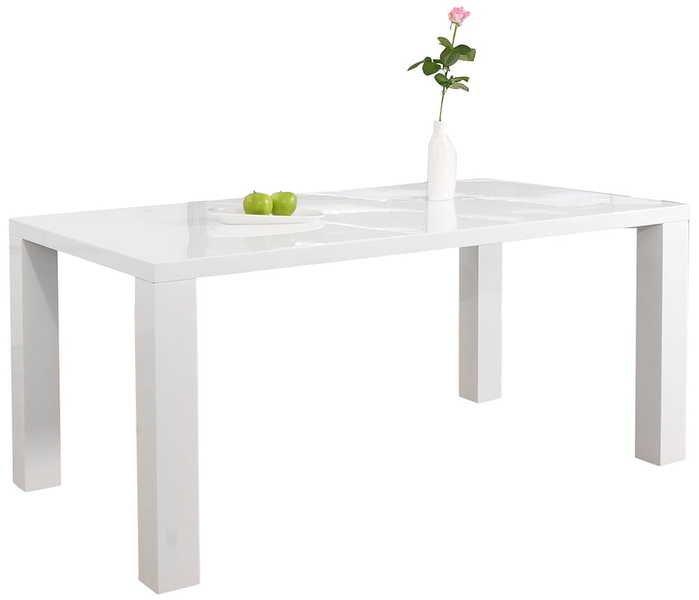 mutoni Tavolo da pranzo 160x90x76 cm bianco  