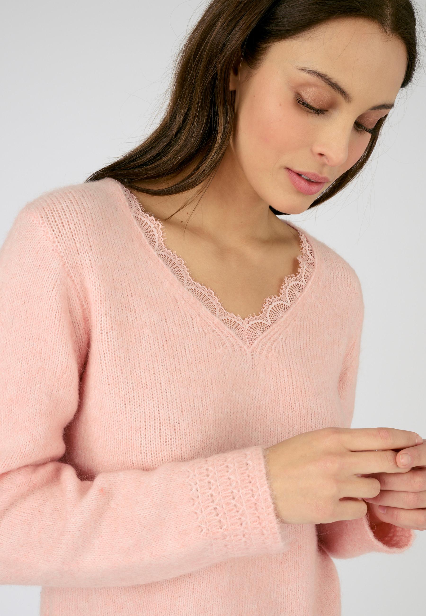 Damart  Pullover aus Mohairgemisch mit Spitzenkragen 