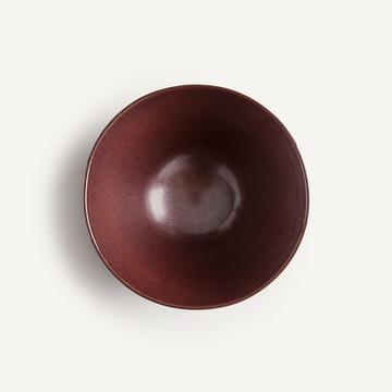 Set aus 4 tiefen Tellern aus glasiertem Steinzeug