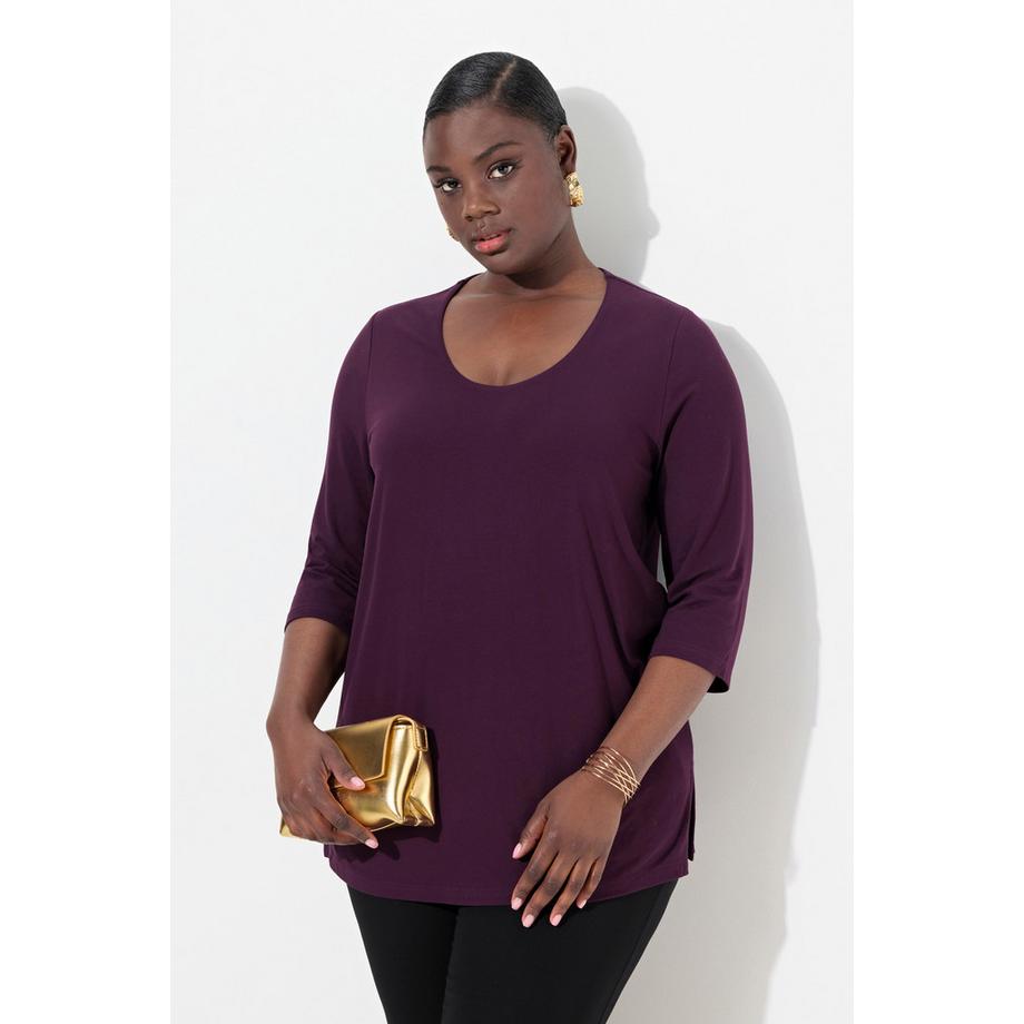 Ulla Popken Maglia Scollo Ampio Maniche 3/4  