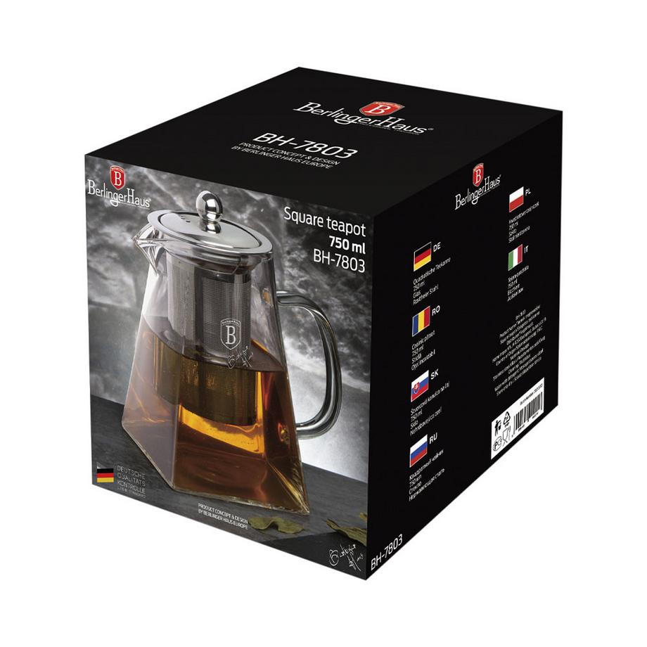 Berlinger Haus  Teekanne aus Glas mit Edelstahl Filter 750ml 