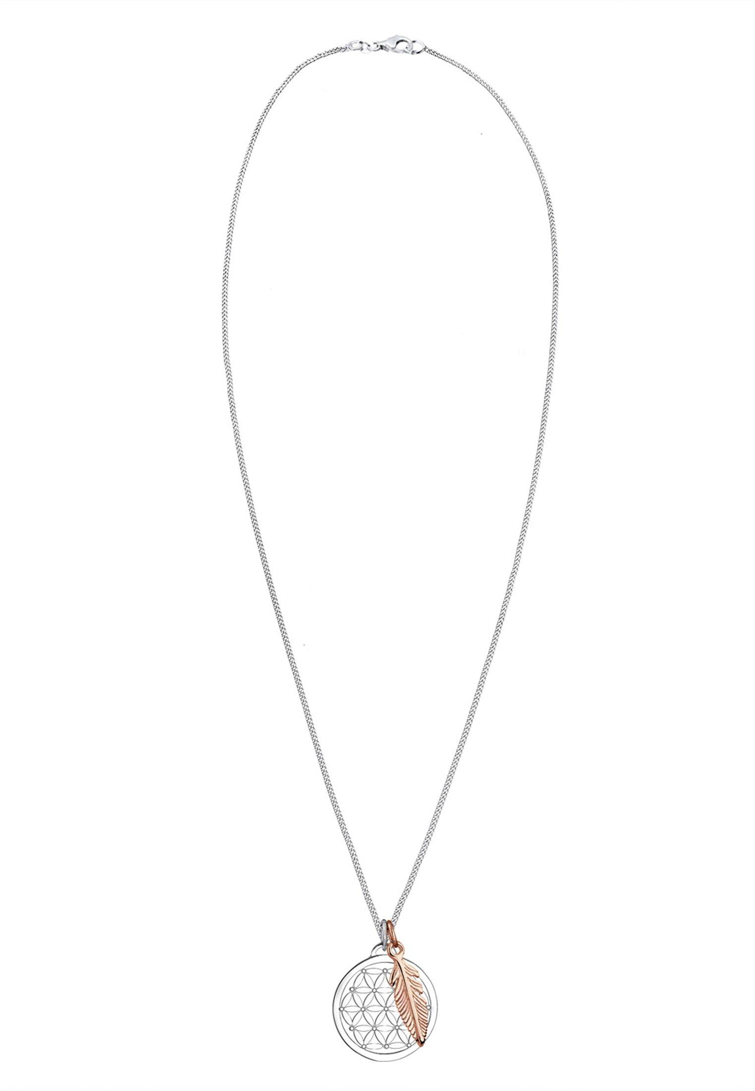 Elli  Halskette Elli Halskette Lebensblume Feder Bi-Color 