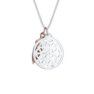 Elli  Collier Femmes Fleur De Vie Pendentif Plume Bicolore 