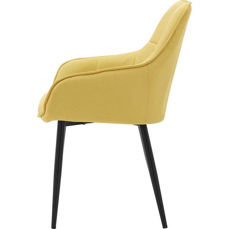 mutoni Chaise avec accoudoirs Vivanto lin jaune  