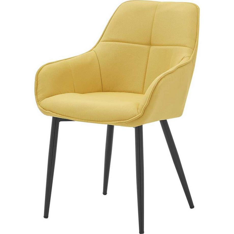 mutoni Chaise avec accoudoirs Vivanto lin jaune  