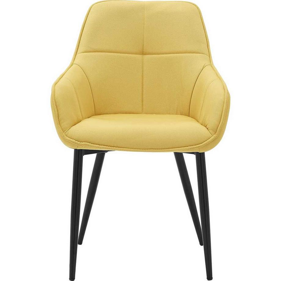 Chaise avec accoudoirs Vivanto lin jaune