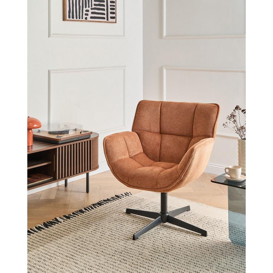 Beliani Fauteuil pivotant en Tissu  AUMA  