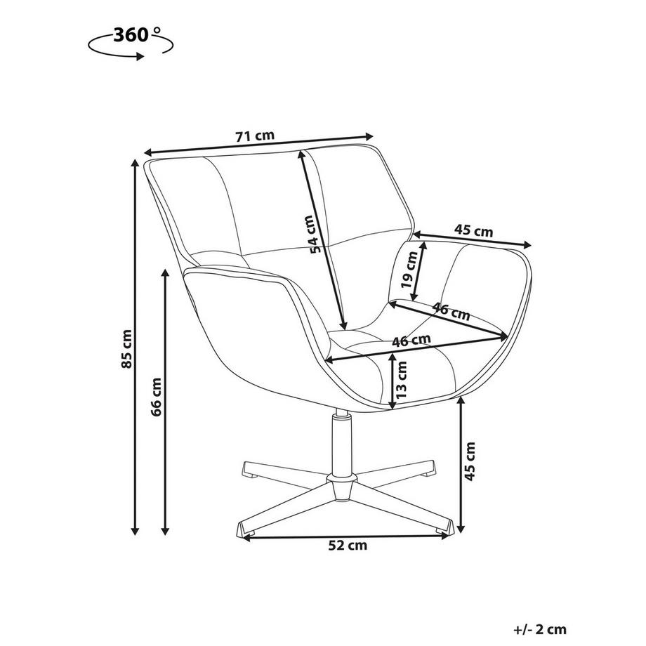 Beliani Fauteuil pivotant en Tissu  AUMA  