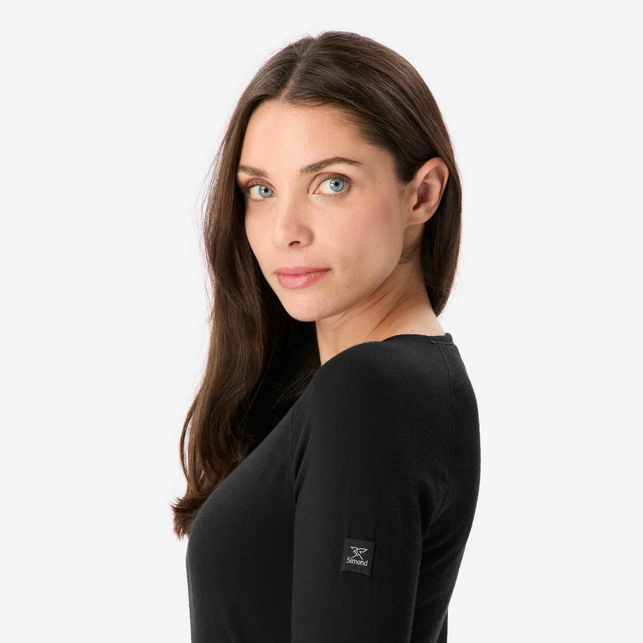 SIMOND  T-Shirt aus 100% Merinowolle mit langen Ärmeln, Frau, 100% Merino, 