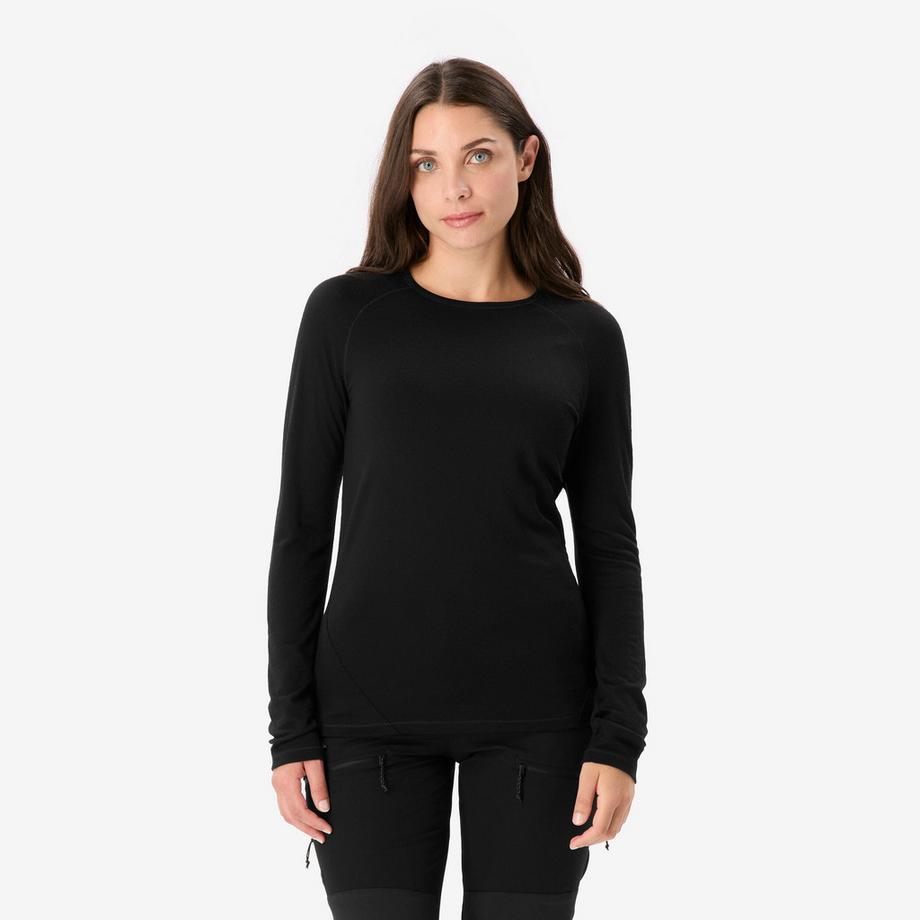 T-Shirt aus 100% Merinowolle mit langen Ärmeln, Frau, 100% Merino,