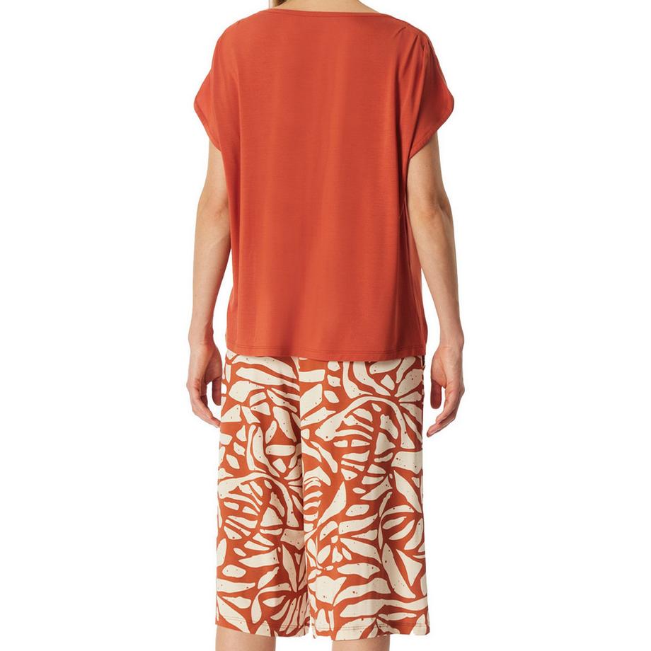 Schiesser Selected Premium Pyjama avec T-shirt manches courtes et pantalon 3/4  