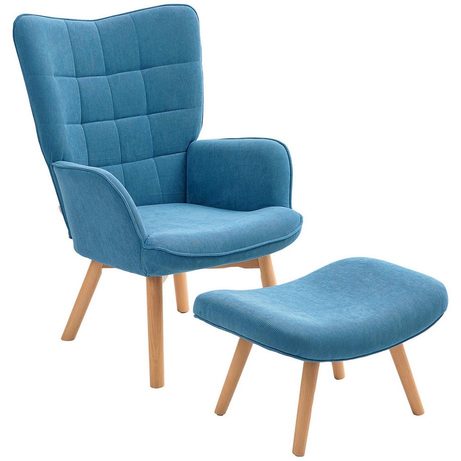 Ohrensessel mit Hocker