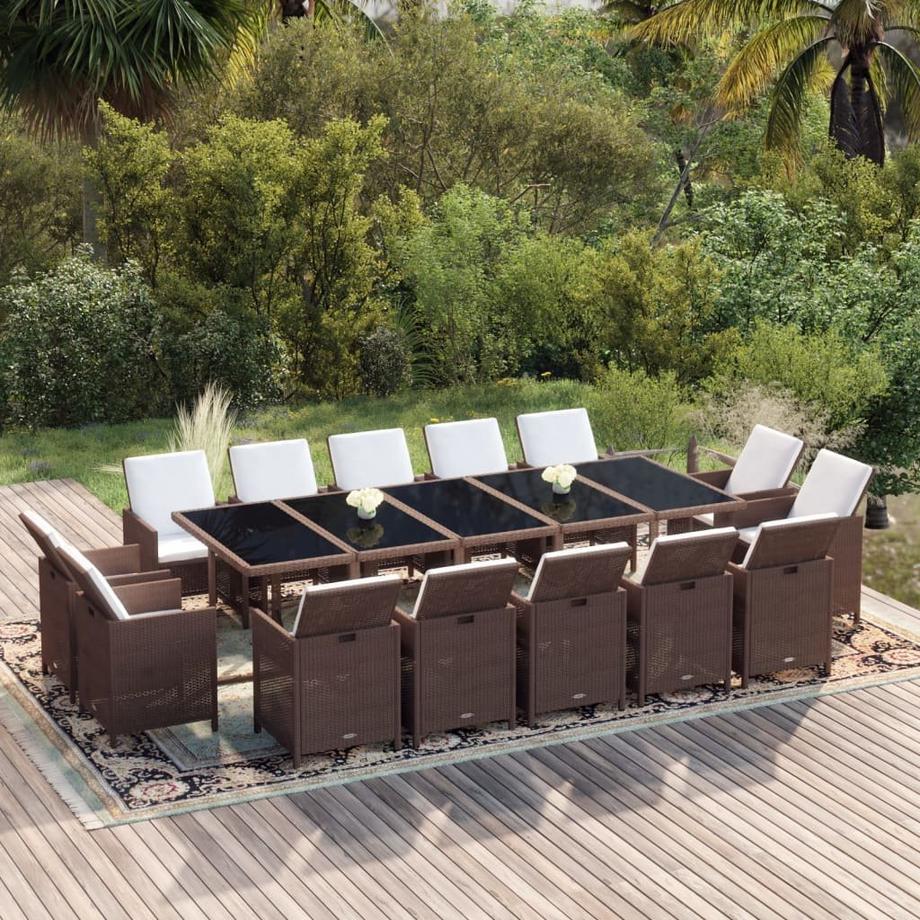 VidaXL Ensemble à dîner de jardin rotin synthétique  