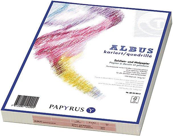 Papyrus PAPYRUS Zeichenpapier A4 88020013 140g, kariert 5mm 100 Blatt  