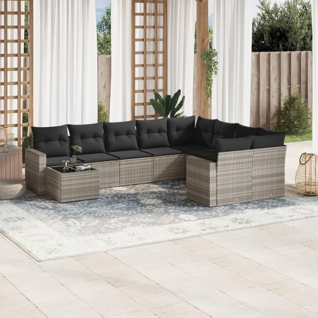 VidaXL set divano da giardino Polirattan  