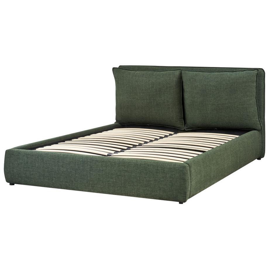 Beliani Letto contenitore en Tessuto  BAJONNA  