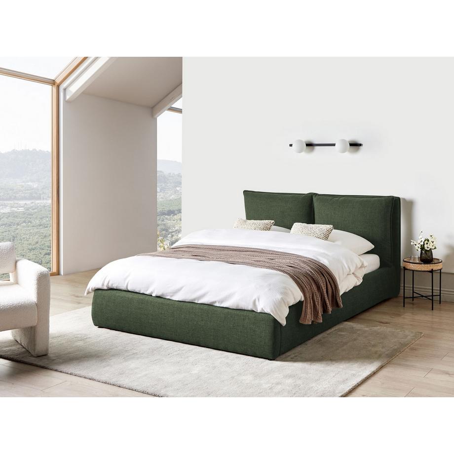 Beliani Letto contenitore en Tessuto  BAJONNA  