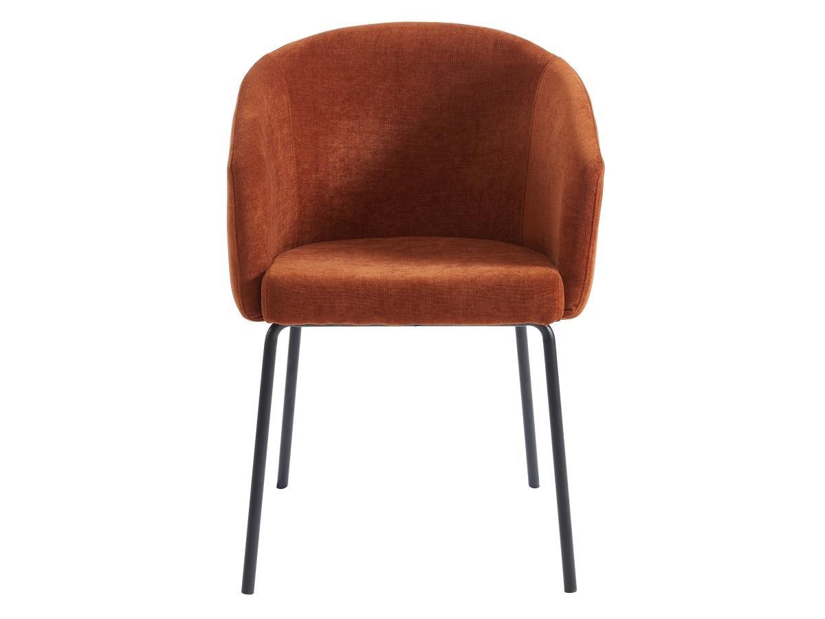 PASCAL MORABITO Stuhl 2er-Set mit Armlehnen - Stoff & Metall -  Terracotta - MORONI von Pascal MORABITO  