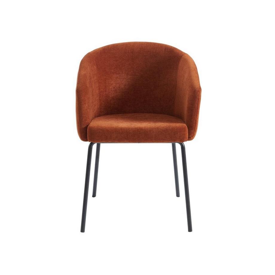 PASCAL MORABITO Lot de 2 chaises avec accoudoirs en tissu et métal - Terracotta - MORONI de Pascal MORABITO  