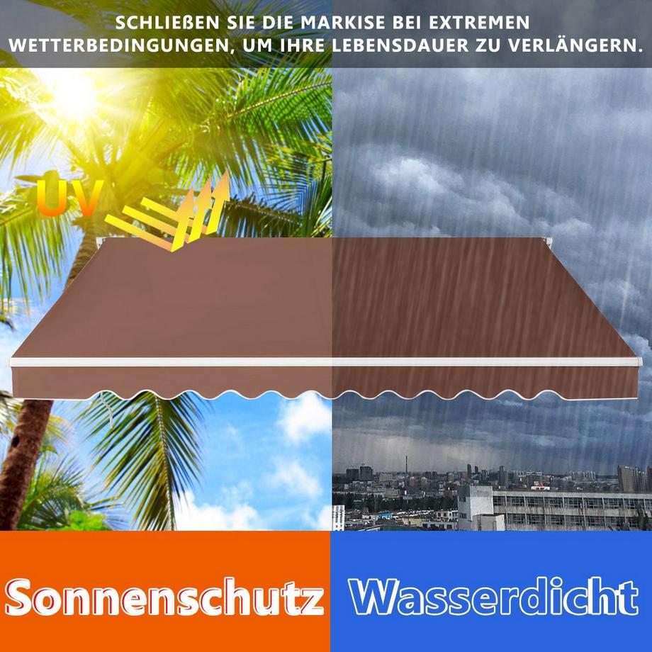 Northix Einziehbare Markise mit Kurbel  