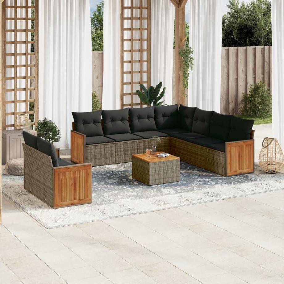 VidaXL set divano da giardino Polirattan  