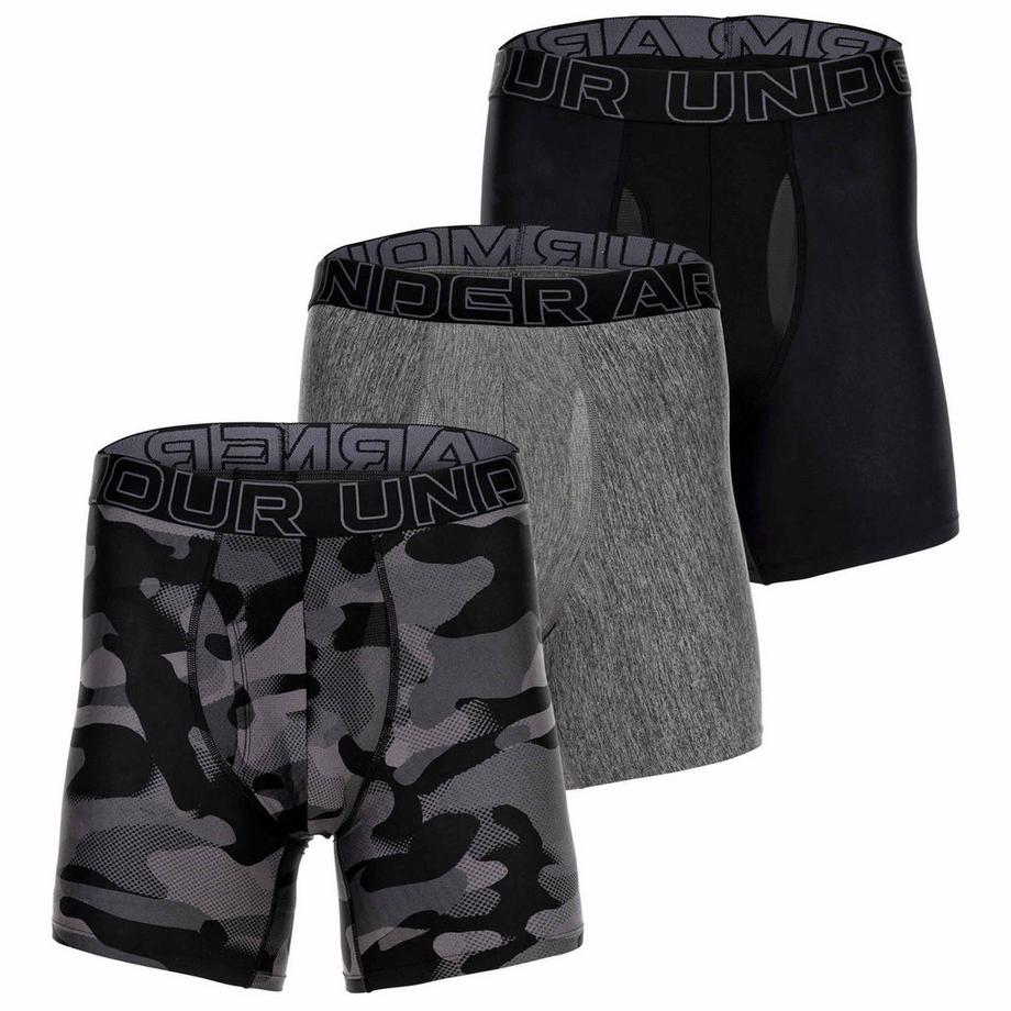 UNDER ARMOUR UA Performance Tech Print 6 Inch Boxer Briefs Confezione da 3  