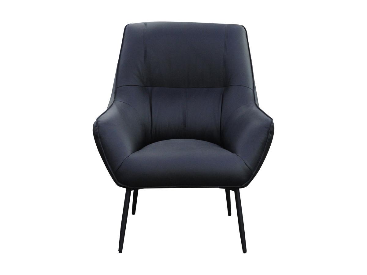 Vente-unique Fauteuil en cuir noir STABIA  