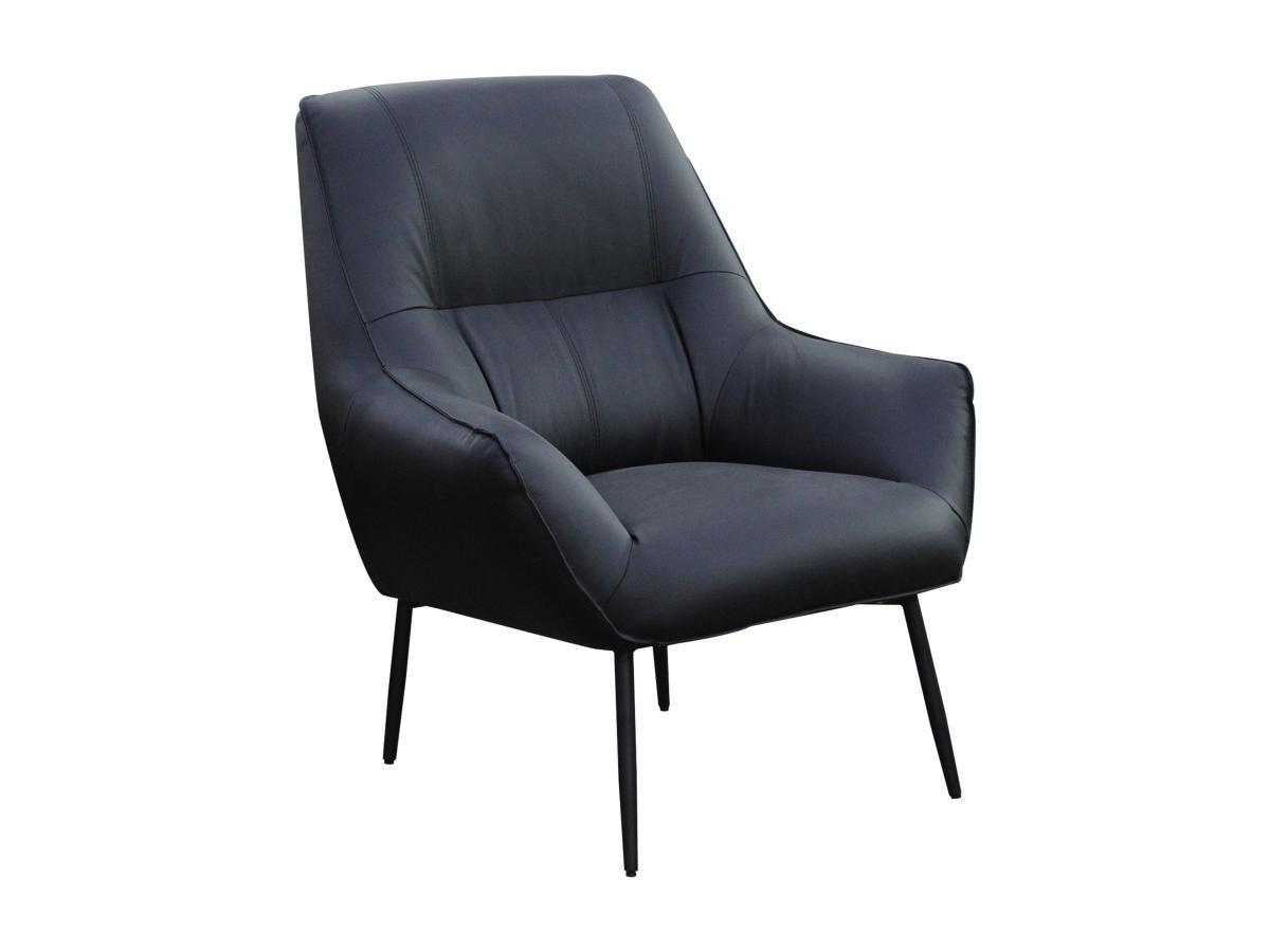 Vente-unique Fauteuil en cuir noir STABIA  