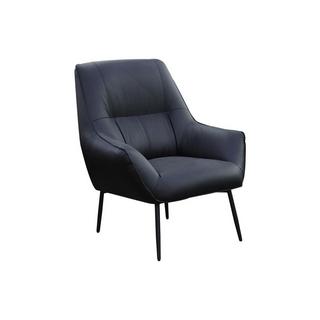 Vente-unique Fauteuil en cuir noir STABIA  