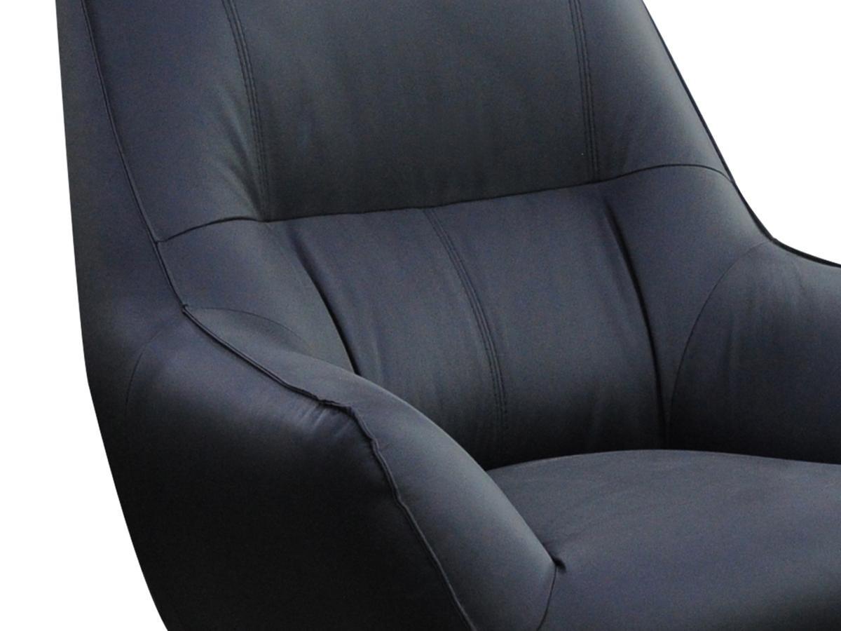 Vente-unique Fauteuil en cuir noir STABIA  