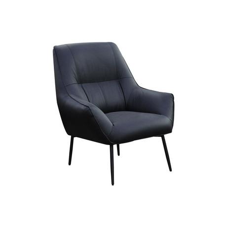 Vente-unique Fauteuil en cuir noir STABIA  