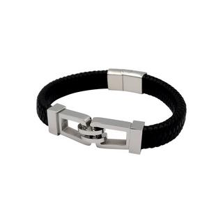 HEBE JEWELS  Elegante bracciale in pelle e acciaio inox 