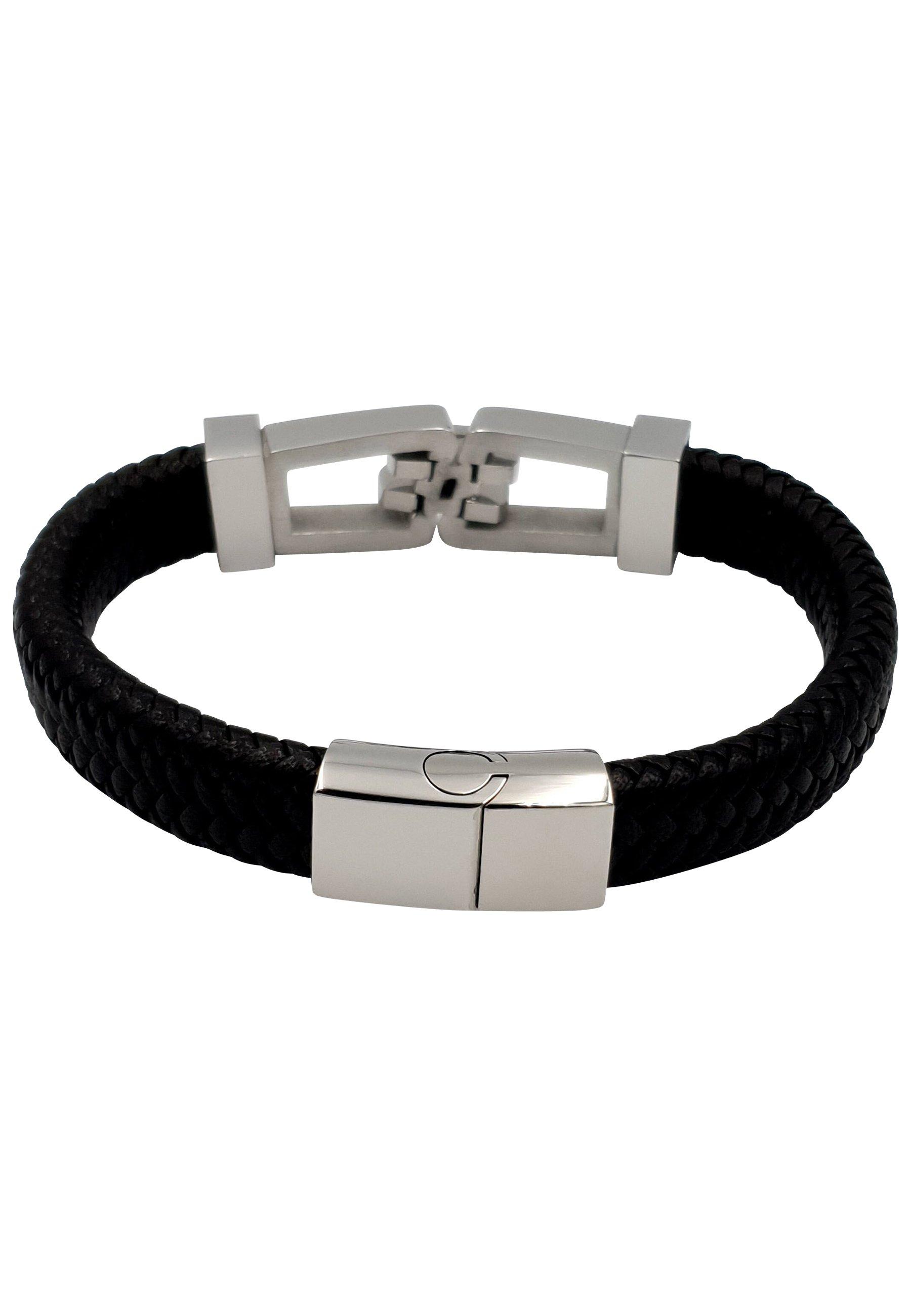 HEBE JEWELS  Elegante bracciale in pelle e acciaio inox 