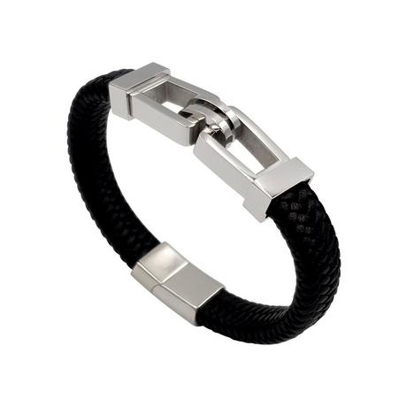 HEBE JEWELS  Elegante bracciale in pelle e acciaio inox 