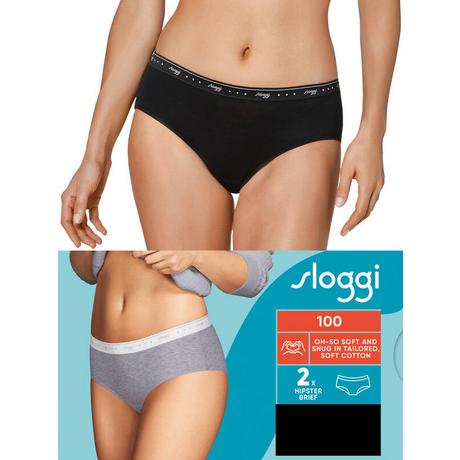 sloggi 100 Cotone Morbido Hipster Confezione da 2  