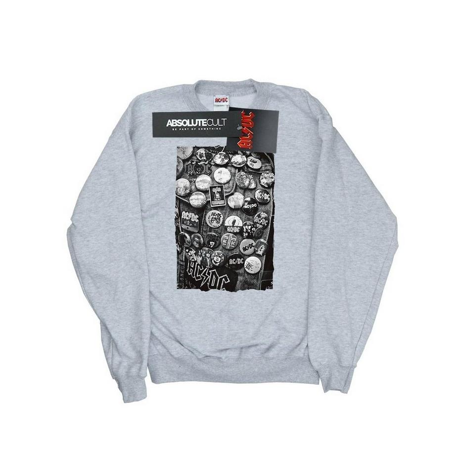 AC/DC ACDC Pin Badge Print Sweatshirt  