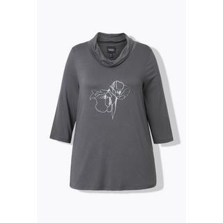 Ulla Popken Maglia Stampa Metallizzata Scollo a Goccia Maniche 3/4  